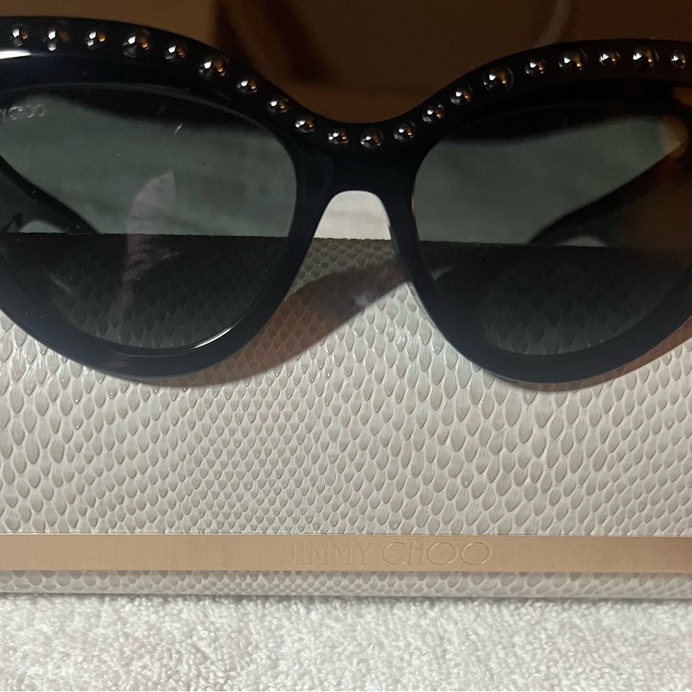 Jimmy Choo Black Sunglasses with Stud Accents
